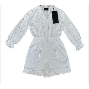 The Kooples Embroidery Romper white S